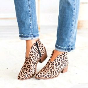 Leopard Print Womens Ankle Boots